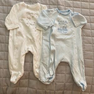 Newborn Little Me button up pajama pair